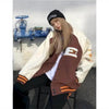 New Free Style Woman Jacket Hip Hop Furry Bone Patchwork Color Block Jackets Mens Streetwear Men Baseball Coats Unisex by Stevvex