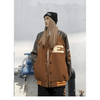 New Free Style Woman Jacket Hip Hop Furry Bone Patchwork Color Block Jackets Mens Streetwear Men Baseball Coats Unisex by Stevvex