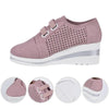 New High Heel Casual Womens Sneakers Breathable Height Increasing Shoes Air Cushion Comfortable Sneakers Women's Vulcanize Leather Shoes Luxury Walking Women Outdoor Shoes by Stevvex