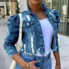New Incredible Spring Women Sexy Ripped Denim Jackets Vintage Casual Short Jean Jacket Puff Sleeve Winter Female Coat Streetwear by Stevvex