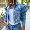 New Incredible Spring Women Sexy Ripped Denim Jackets Vintage Casual Short Jean Jacket Puff Sleeve Winter Female Coat Streetwear by Stevvex
