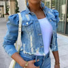 New Incredible Spring Women Sexy Ripped Denim Jackets Vintage Casual Short Jean Jacket Puff Sleeve Winter Female Coat Streetwear by Stevvex