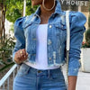New Incredible Spring Women Sexy Ripped Denim Jackets Vintage Casual Short Jean Jacket Puff Sleeve Winter Female Coat Streetwear by Stevvex