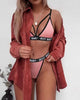 New Letter Three-Point Suit Women's Sports Underwear Set Skinny Backless Underwear Bikini Swimsuit For Women Two Piece Swimwear Bathing Suit Beachwear Set Thong Bikini by Stevvex