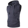 New Men's Solid Sleeveless Hoodie Sweatshirt Casual Loose Drawstring Tops with Pockets Autumn Winter Muscle Sleeveless Hoodies Gym Sport Bodybuilding Hoodie by Stevvex