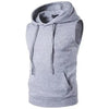 New Men's Solid Sleeveless Hoodie Sweatshirt Casual Loose Drawstring Tops with Pockets Autumn Winter Muscle Sleeveless Hoodies Gym Sport Bodybuilding Hoodie by Stevvex