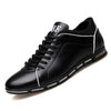 New Mens Leather Casual Sneakers Fashion Solid Leather Shoes Business Sport Flat Round Toe Fashion Sneakers Dress Shoes For Men Walking Business Office Driving Comfort Loafers by Stevvex