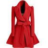 New Popular Women's Woolen Windbreaker Overcoat Jacket Coats Red XL Autumn And Winter Long Windbreaker Overcoat Fashionable Coat Jacket by Stevvex