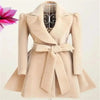 New Popular Women's Woolen Windbreaker Overcoat Jacket Coats Red XL Autumn And Winter Long Windbreaker Overcoat Fashionable Coat Jacket by Stevvex