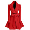 New Popular Women's Woolen Windbreaker Overcoat Jacket Coats Red XL Autumn And Winter Long Windbreaker Overcoat Fashionable Coat Jacket by Stevvex