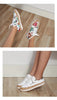 New Popular Womens Shoes Colorful Beautiful Flower Printing Shoes Lace-up Flat Women's Casual Womens Sneakers High-Quality Women's White Sports Casual Couple Shoes Summer Trainers Walking Sneakers by Stevvex