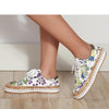 New Popular Womens Shoes Colorful Beautiful Flower Printing Shoes Lace-up Flat Women's Casual Womens Sneakers High-Quality Women's White Sports Casual Couple Shoes Summer Trainers Walking Sneakers by Stevvex