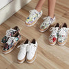 New Popular Womens Shoes Colorful Beautiful Flower Printing Shoes Lace-up Flat Women's Casual Womens Sneakers High-Quality Women's White Sports Casual Couple Shoes Summer Trainers Walking Sneakers by Stevvex