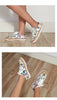 New Popular Womens Shoes Colorful Beautiful Flower Printing Shoes Lace-up Flat Women's Casual Womens Sneakers High-Quality Women's White Sports Casual Couple Shoes Summer Trainers Walking Sneakers by Stevvex