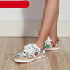 New Popular Womens Shoes Colorful Beautiful Flower Printing Shoes Lace-up Flat Women's Casual Womens Sneakers High-Quality Women's White Sports Casual Couple Shoes Summer Trainers Walking Sneakers by Stevvex