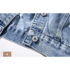 New Sizzling Women's Denim Jacket Fashionable Streetwear Letter Stylish Chic Printed Ripped Holes Jean Patchwork Jeans Female Coat by Stevvex