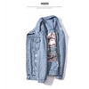 New Sizzling Women's Denim Jacket Fashionable Streetwear Letter Stylish Chic Printed Ripped Holes Jean Patchwork Jeans Female Coat by Stevvex