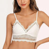New Splendid French Style Lingerie Soft Bralette Deep V Lace Wireless Triangular Padded Cups Backless Bra by Stevvex