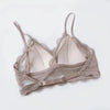 New Splendid French Style Lingerie Soft Bralette Deep V Lace Wireless Triangular Padded Cups Backless Bra by Stevvex