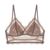 New Splendid French Style Lingerie Soft Bralette Deep V Lace Wireless Triangular Padded Cups Backless Bra by Stevvex
