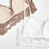 New Splendid French Style Lingerie Soft Bralette Deep V Lace Wireless Triangular Padded Cups Backless Bra by Stevvex