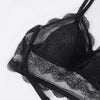 New Splendid French Style Lingerie Soft Bralette Deep V Lace Wireless Triangular Padded Cups Backless Bra by Stevvex