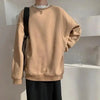 New Spring Fleece Thick Sweatshirt Vintage Solid Warm O Neck Pullover Grey Brown Lady New All-Match Hooded Autumn Women Pullover Round Neck Large Size Loose Long Sleeve Sweatshirt by Stevvex