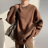 New Spring Fleece Thick Sweatshirt Vintage Solid Warm O Neck Pullover Grey Brown Lady New All-Match Hooded Autumn Women Pullover Round Neck Large Size Loose Long Sleeve Sweatshirt by Stevvex