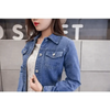 New Stunning Long Sleeve Winter Slim White Black Jeans Top For Women Solid Denim Jacket Women Short Overcoat For Ladies by Stevvex