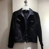 New Stunning Long Sleeve Winter Slim White Black Jeans Top For Women Solid Denim Jacket Women Short Overcoat For Ladies by Stevvex