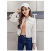 New Stunning Long Sleeve Winter Slim White Black Jeans Top For Women Solid Denim Jacket Women Short Overcoat For Ladies by Stevvex