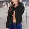 New Stunning Long Sleeve Winter Slim White Black Jeans Top For Women Solid Denim Jacket Women Short Overcoat For Ladies by Stevvex