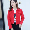 New Stunning Long Sleeve Winter Slim White Black Jeans Top For Women Solid Denim Jacket Women Short Overcoat For Ladies by Stevvex