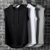 New Summer Men's Muscle Hoodie Vest Sleeveless Bodybuilding Gym Workout Fitness Shirt Summer Men's Running Vest Compression Tights Gym Tank Tops Quick Dry Sleeveless Sports Shirt Men Fitness Tanks by Stevvex