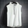 New Summer Men's Muscle Hoodie Vest Sleeveless Bodybuilding Gym Workout Fitness Shirt Summer Men's Running Vest Compression Tights Gym Tank Tops Quick Dry Sleeveless Sports Shirt Men Fitness Tanks by Stevvex