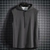 New Summer Men's Muscle Hoodie Vest Sleeveless Bodybuilding Gym Workout Fitness Shirt Summer Men's Running Vest Compression Tights Gym Tank Tops Quick Dry Sleeveless Sports Shirt Men Fitness Tanks by Stevvex