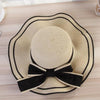 New Summer Women's Beach Hat Wide Side Female Summer Women's Beach Hat Female Unique Luxury Bowknot Design Sun Hat Casual Hat Lady Classic Flat Straw Hat Women Fedora Hat Ideal Gift 54-58cm by Stevvex
