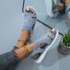 New Summer Women Sandals Shoes Blue Casual Woman Flats Buckle Strap Fashion Beach Shoe Modern Slide Square Open Toe One Band Cute Slip On Flat Dressy Casual Summer Sandals by Stevvex
