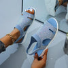 New Summer Women Sandals Shoes Blue Casual Woman Flats Buckle Strap Fashion Beach Shoe Modern Slide Square Open Toe One Band Cute Slip On Flat Dressy Casual Summer Sandals by Stevvex