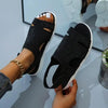 New Summer Women Sandals Shoes Blue Casual Woman Flats Buckle Strap Fashion Beach Shoe Modern Slide Square Open Toe One Band Cute Slip On Flat Dressy Casual Summer Sandals by Stevvex