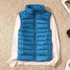 New Trendy Ultra Light Women's Duck Down Vest Jacket Autumn/Winter High collar Sleeveless Coat For Girls by Stevvex