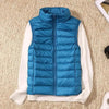 New Trendy Ultra Light Women's Duck Down Vest Jacket Autumn/Winter High collar Sleeveless Coat For Girls by Stevvex