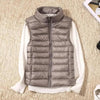 New Trendy Ultra Light Women's Duck Down Vest Jacket Autumn/Winter High collar Sleeveless Coat For Girls by Stevvex