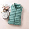 New Trendy Ultra Light Women's Duck Down Vest Jacket Autumn/Winter High collar Sleeveless Coat For Girls by Stevvex