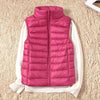 New Trendy Ultra Light Women's Duck Down Vest Jacket Autumn/Winter High collar Sleeveless Coat For Girls by Stevvex