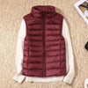 New Trendy Ultra Light Women's Duck Down Vest Jacket Autumn/Winter High collar Sleeveless Coat For Girls by Stevvex