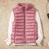 New Trendy Ultra Light Women's Duck Down Vest Jacket Autumn/Winter High collar Sleeveless Coat For Girls by Stevvex