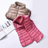 New Trendy Ultra Light Women's Duck Down Vest Jacket Autumn/Winter High collar Sleeveless Coat For Girls by Stevvex