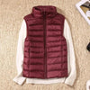 New Trendy Ultra Light Women's Duck Down Vest Jacket Autumn/Winter High collar Sleeveless Coat For Girls by Stevvex