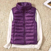 New Trendy Ultra Light Women's Duck Down Vest Jacket Autumn/Winter High collar Sleeveless Coat For Girls by Stevvex